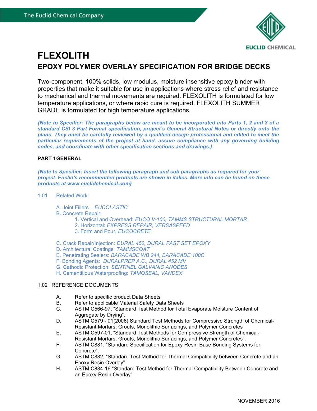 Epoxy Polymer Overlay Specification for Bridge Decks