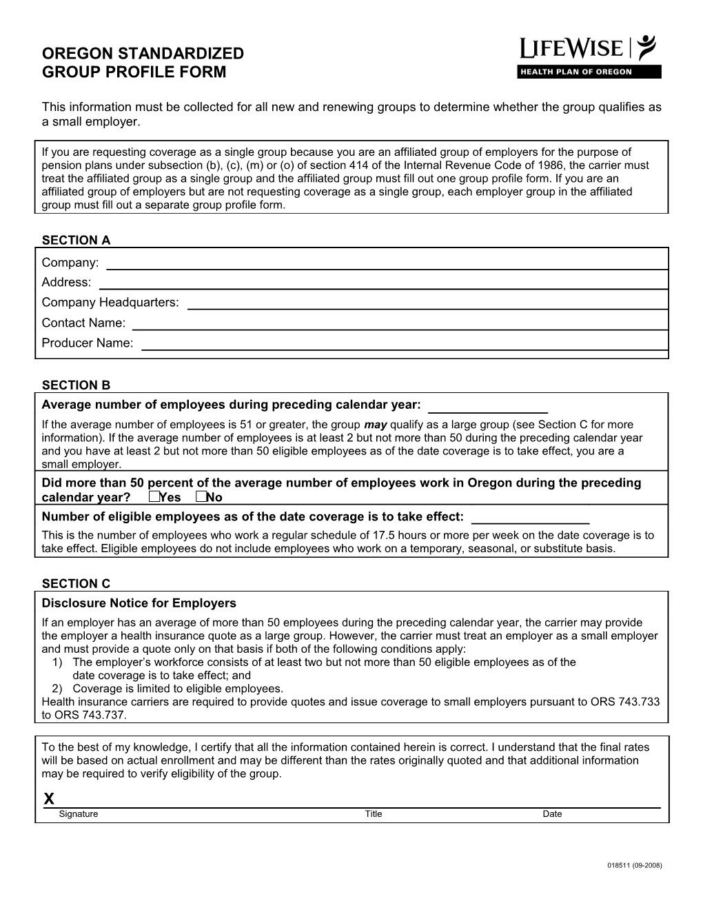 Standardized Group Profile