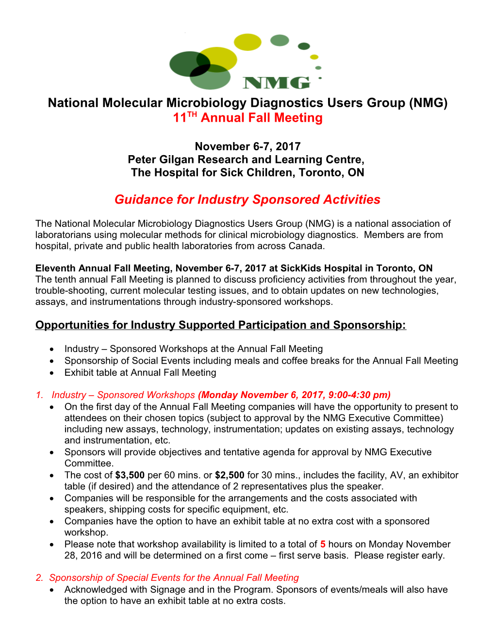 National Molecular Microbiology Diagnostics Users Group (NMG)