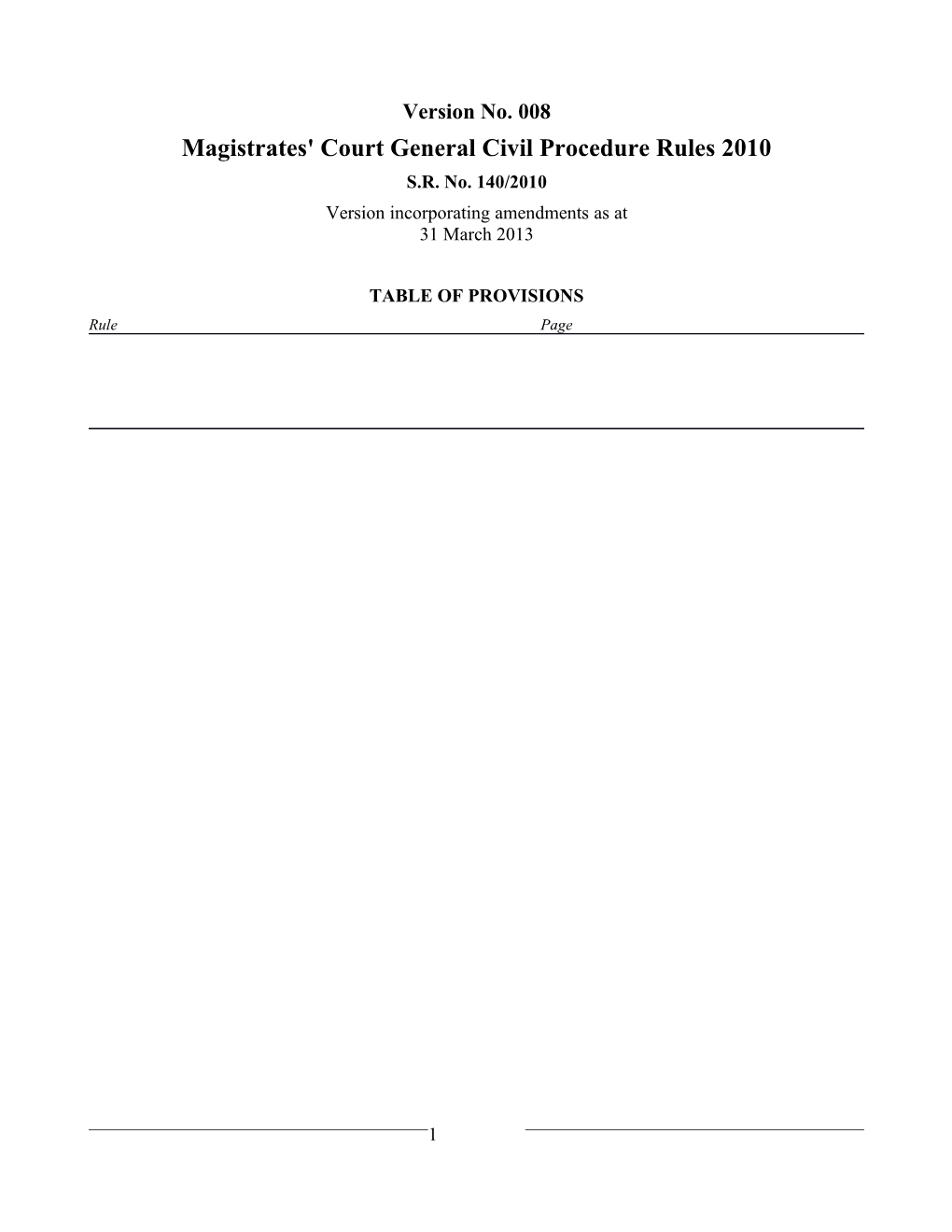 Magistrates' Court General Civil Procedure Rules 2010