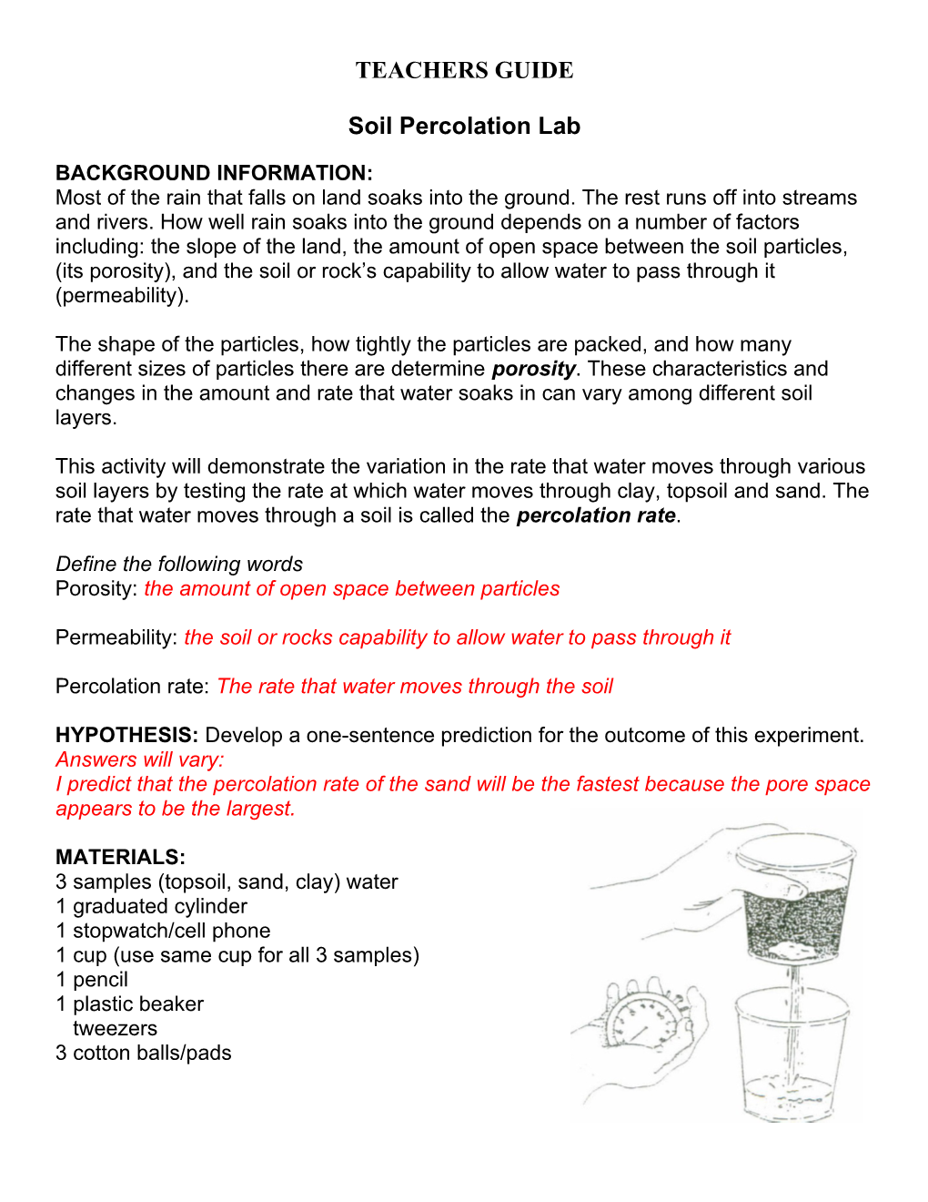 Soil Percolation Lab