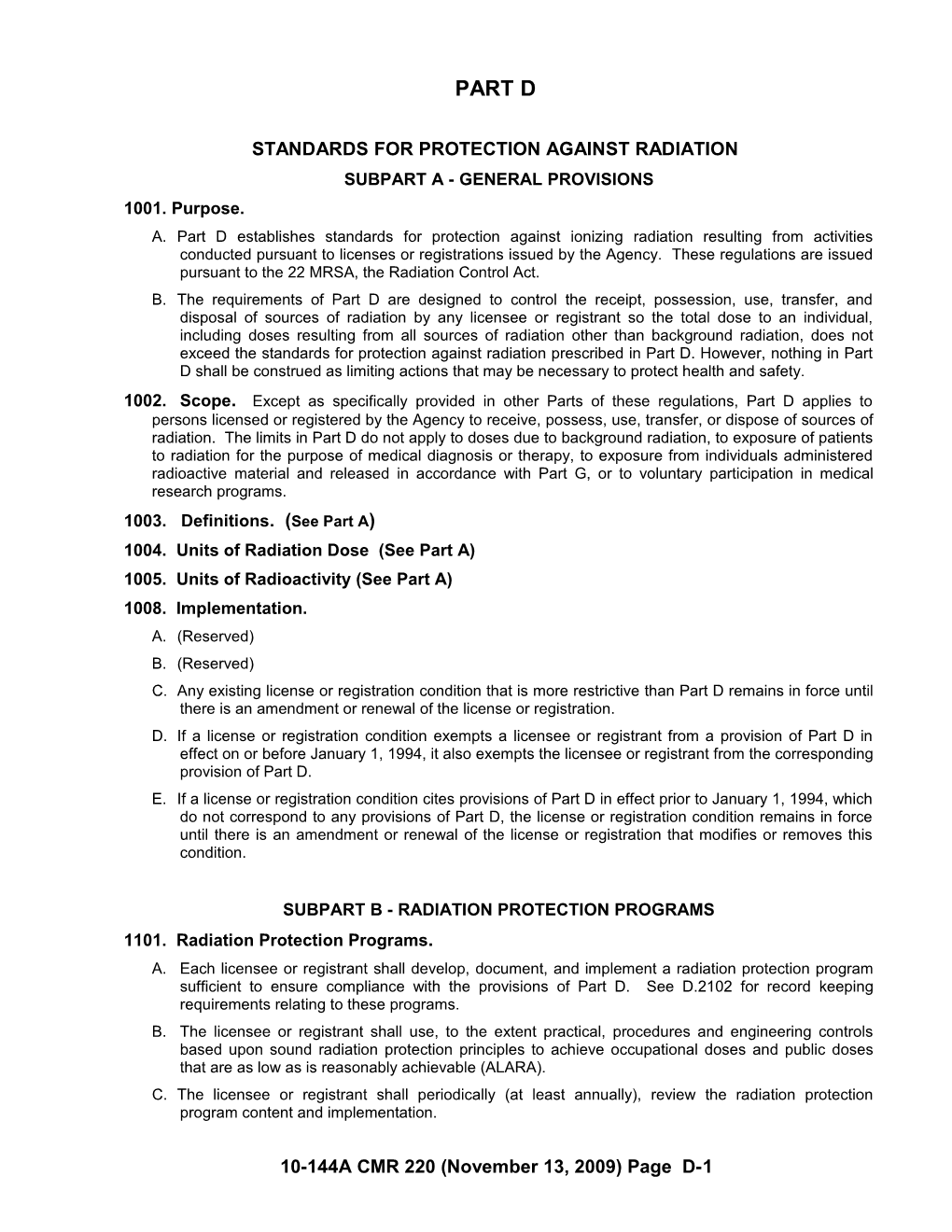 Standards for Protection Against Radiation