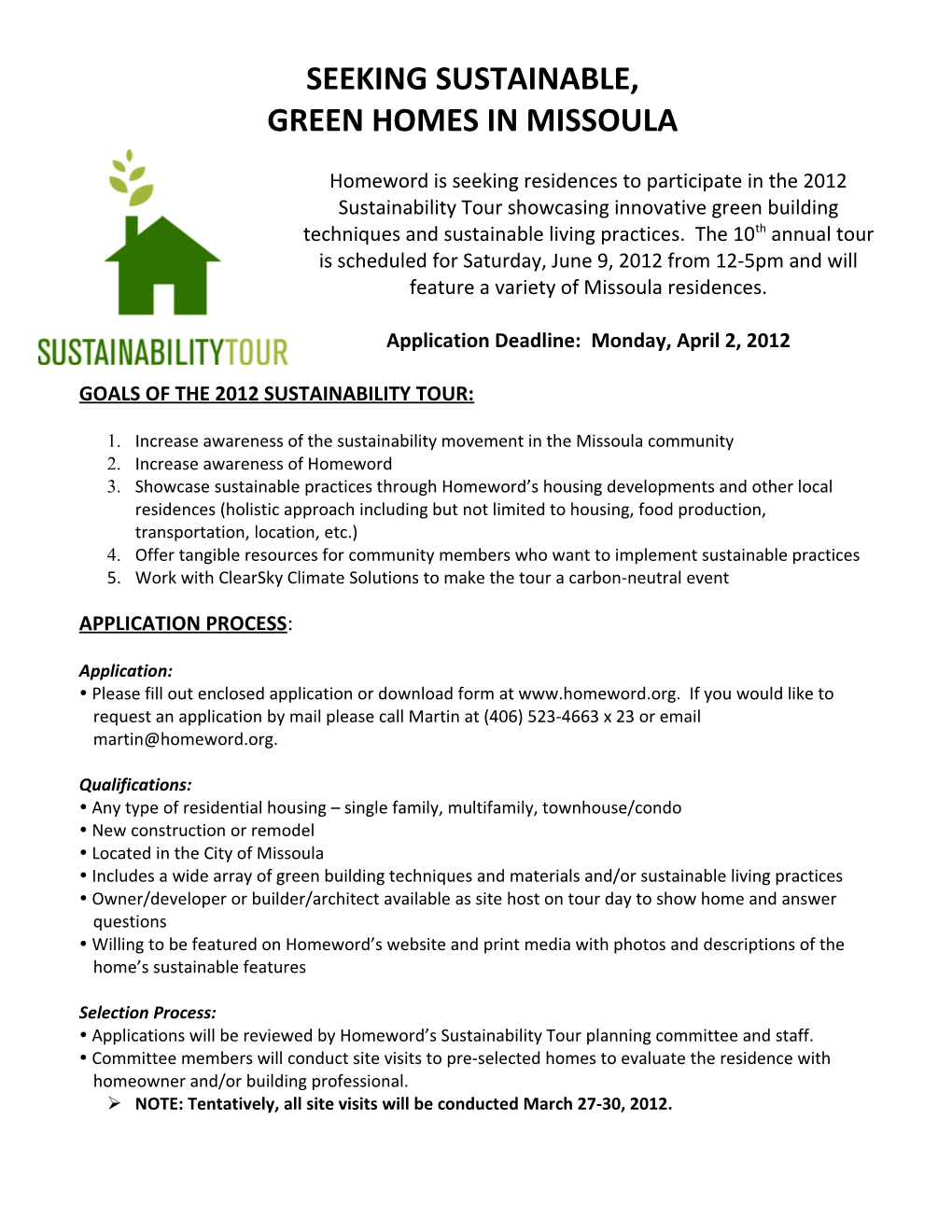 Soliciting for Sustainable, Green Homes In