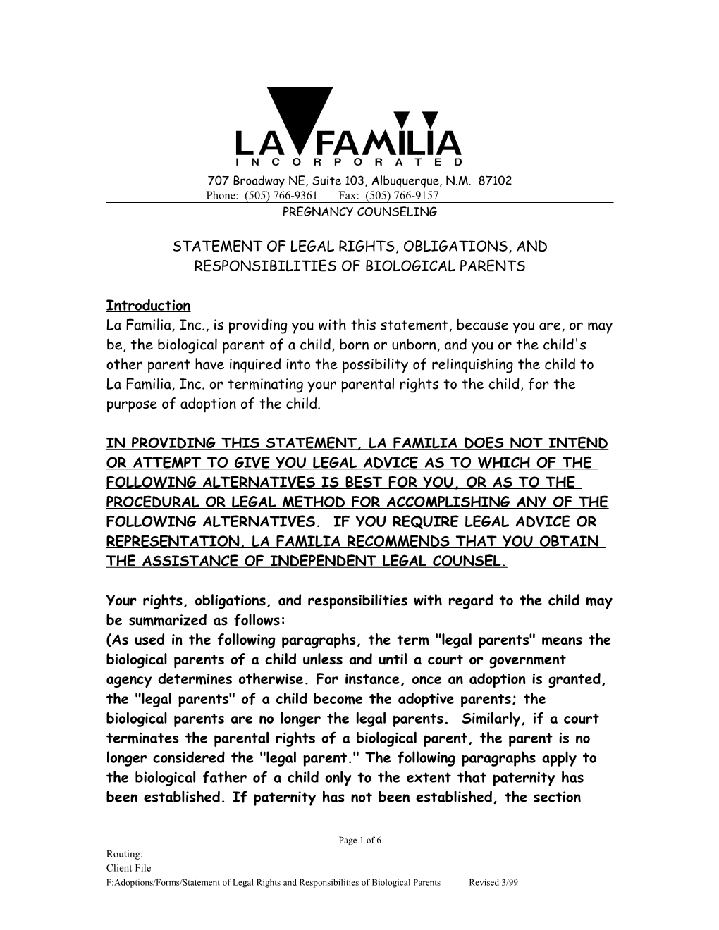 La Familia, Inc