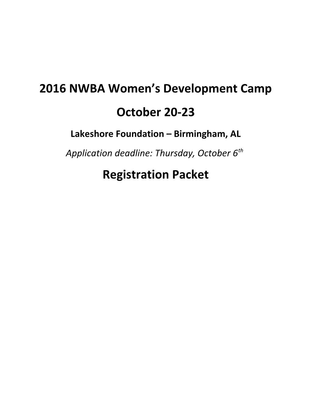 2016 NWBA Women Sdevelopment Camp