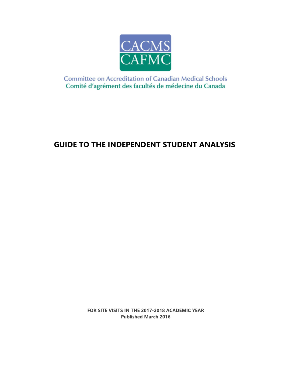 Guide to the Independent Student Analysis