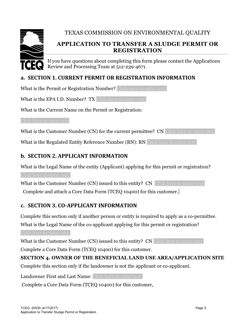 Application to Transfer a Sludge Permit Or Registration