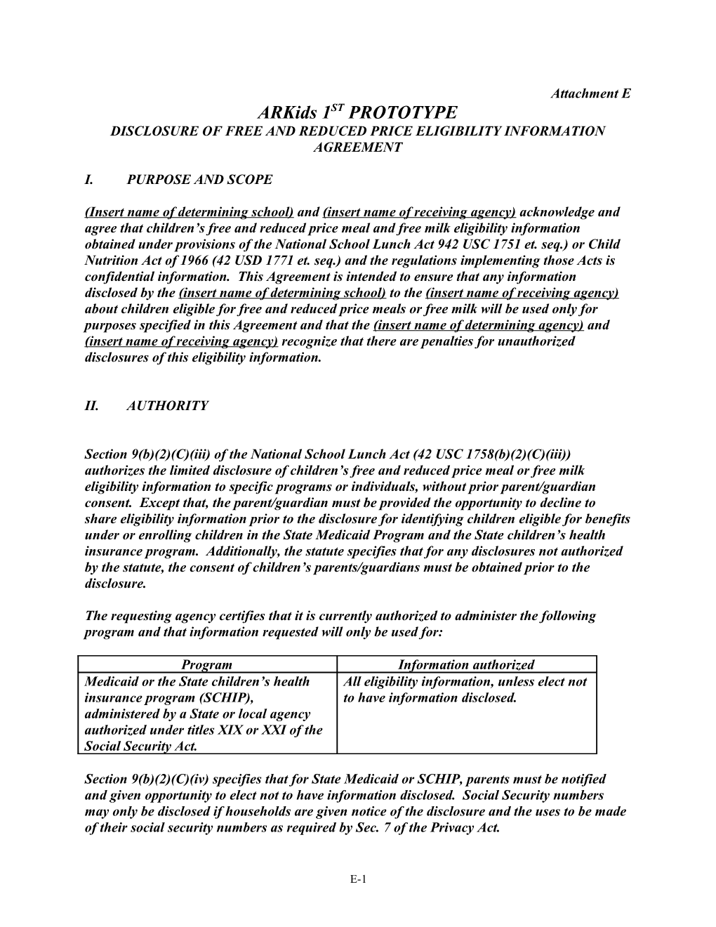 Disclosure of Free and Reduced Price Eligibility Information