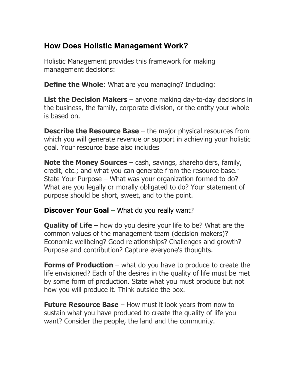 How Does Holistic Management Work