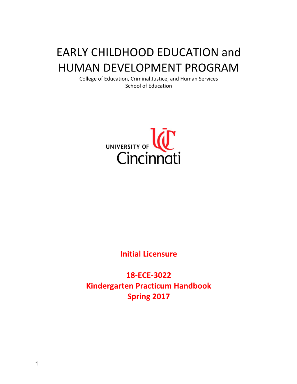 EARLY CHILDHOOD EDUCATION and HUMAN DEVELOPMENT PROGRAM