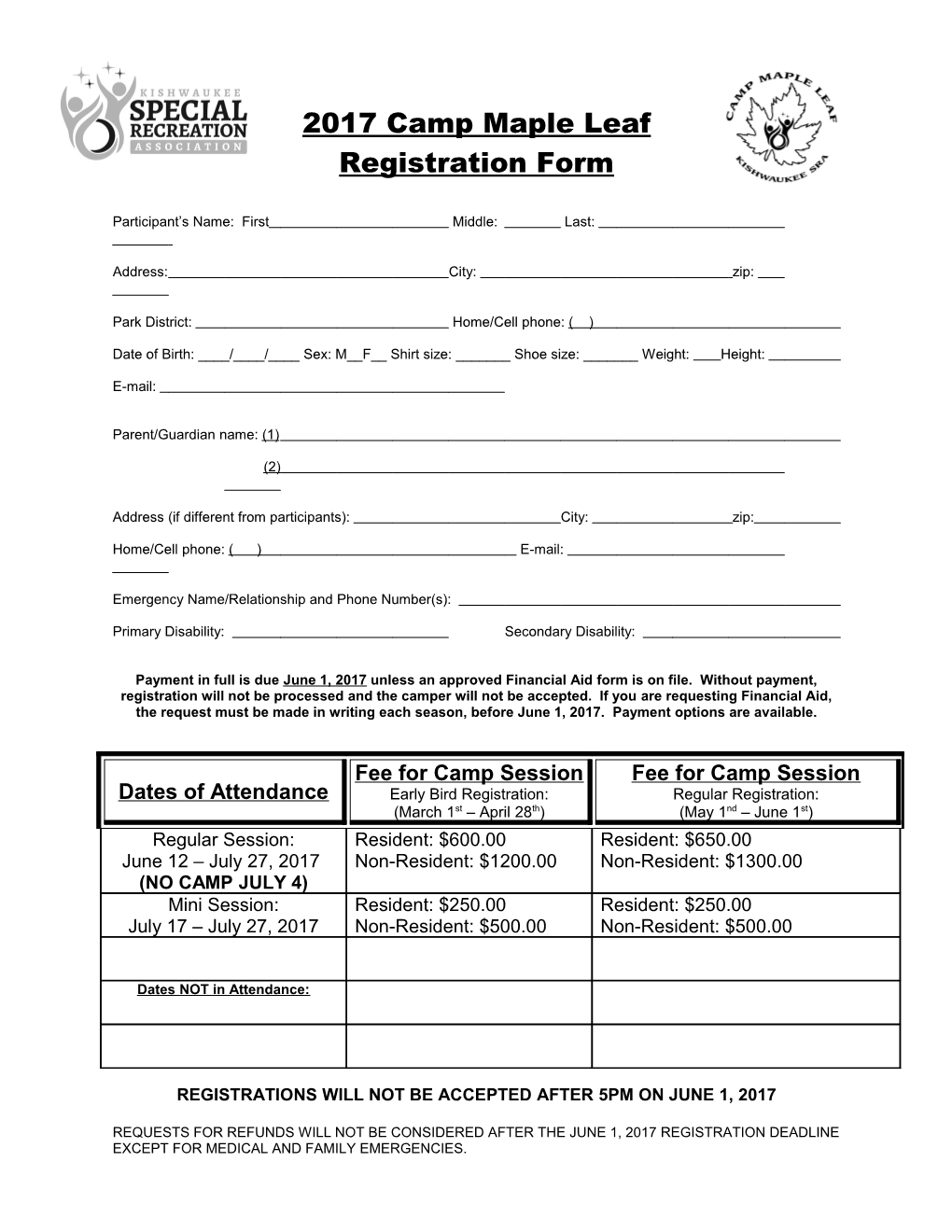 Registration Brochure Waiver