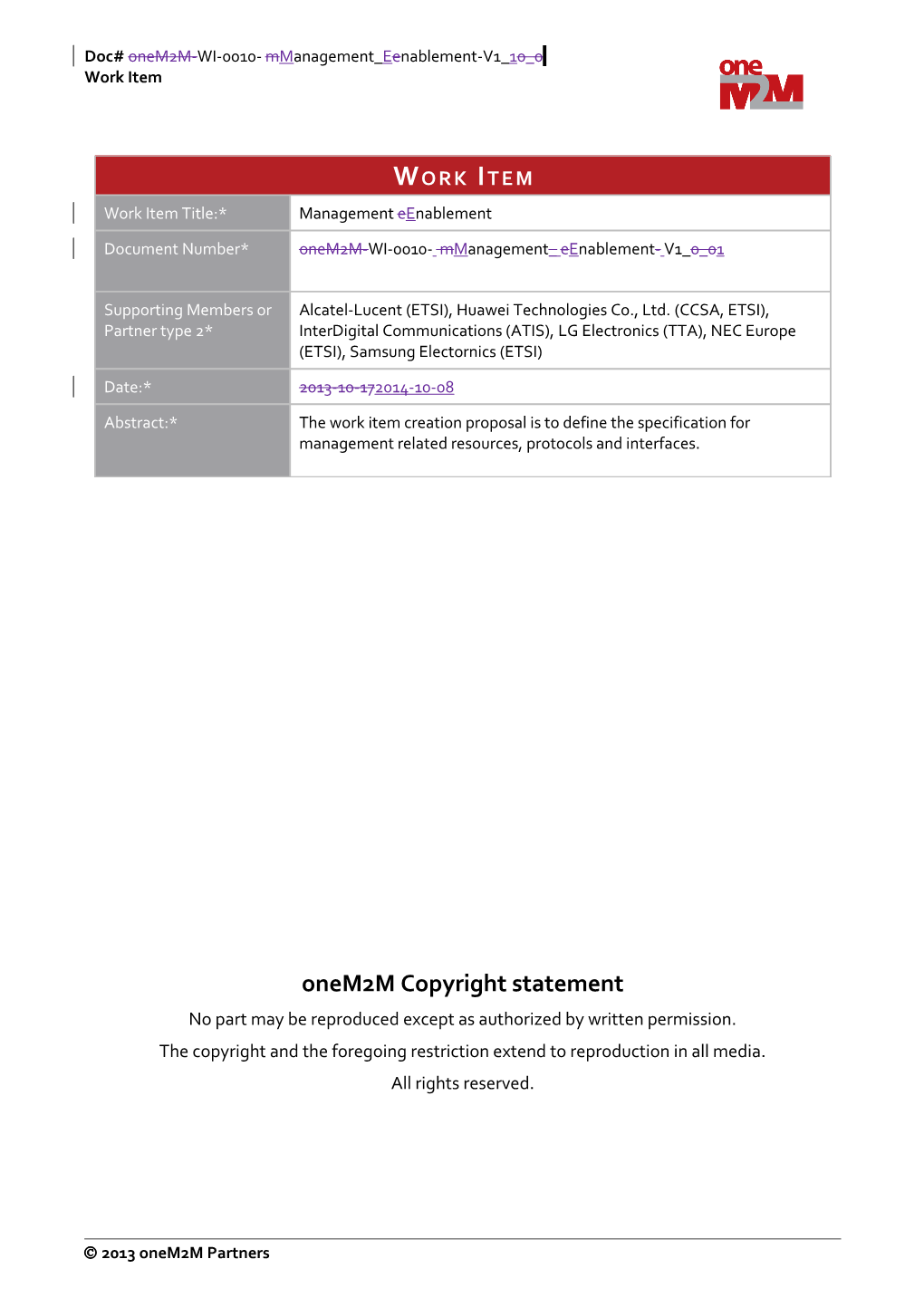 Doc# WI-0010- Management Enablement-V1 1Onem2m-WI-0010- Management Enablement-V1 0 0