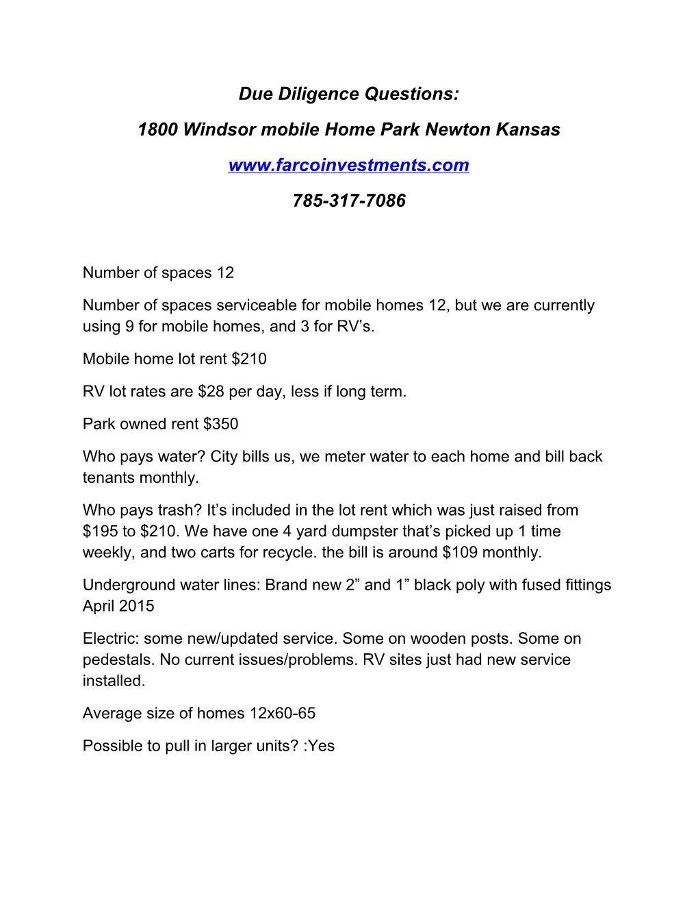 1800 Windsor Mobile Home Park Newton Kansas