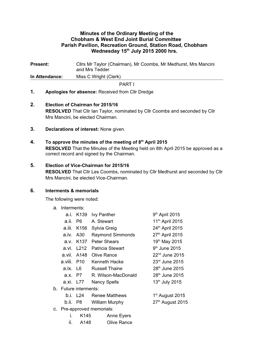 Chobham Parish Council