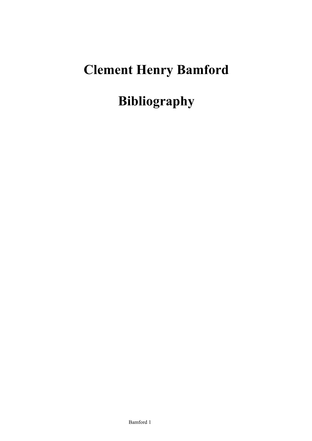 Clement Henry Bamford