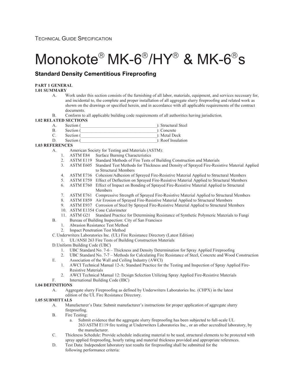 Monokote MK-6 /HY and MK-6 S