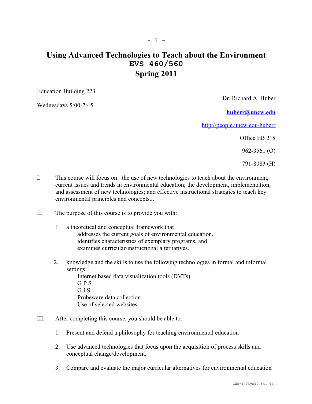 Using Advanced Technologies to Teach About the Environment