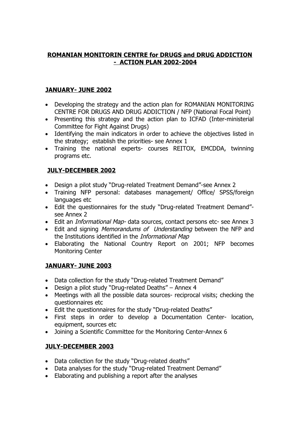Joint National Action Plan 2002-2004