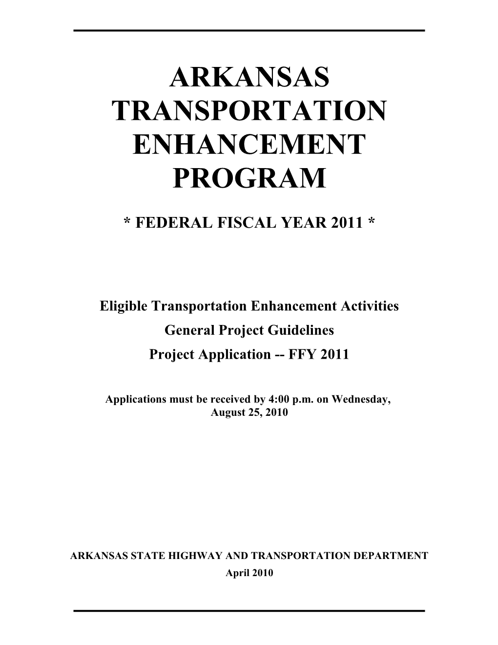 Eligible Transportation Enhancement Activities