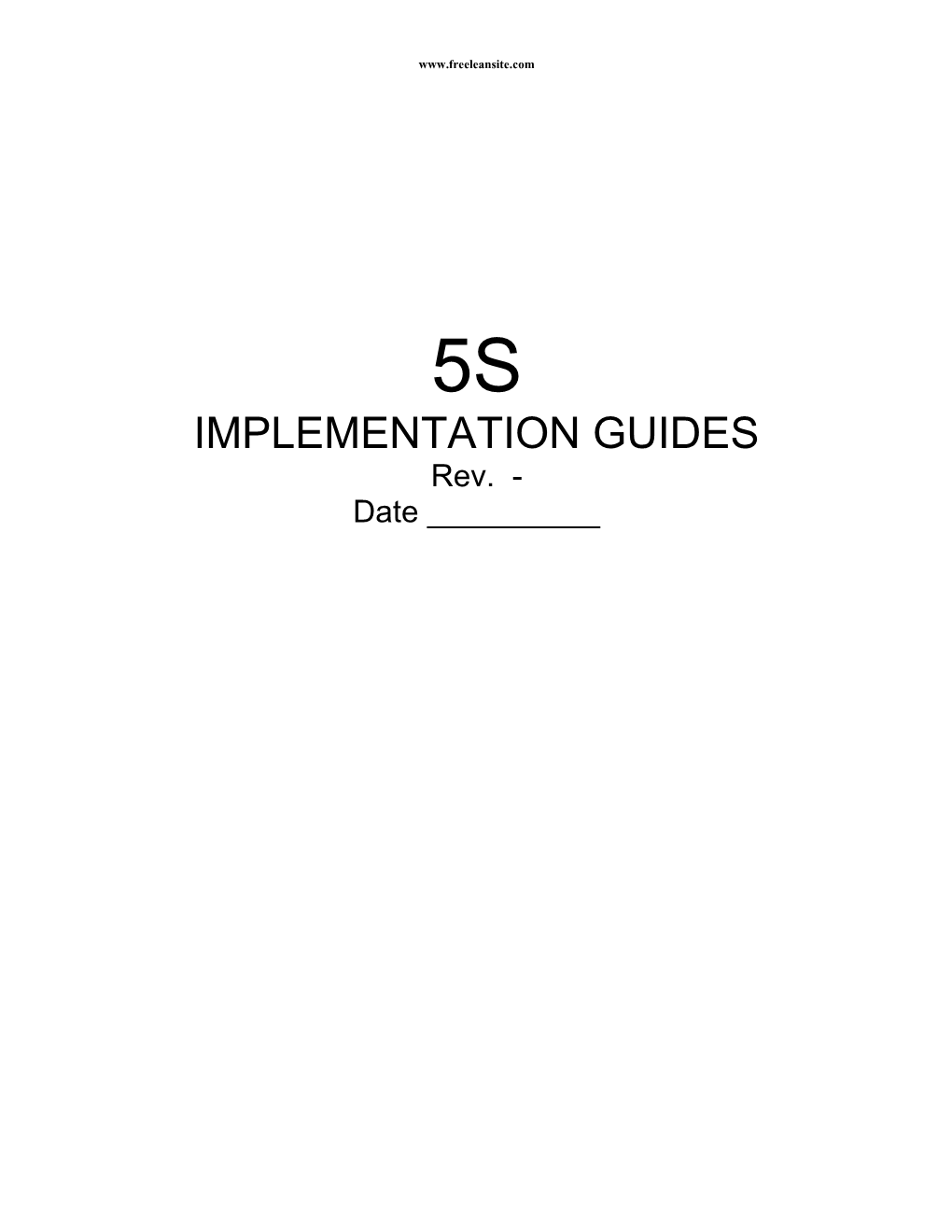 5S Guides Table of Contents