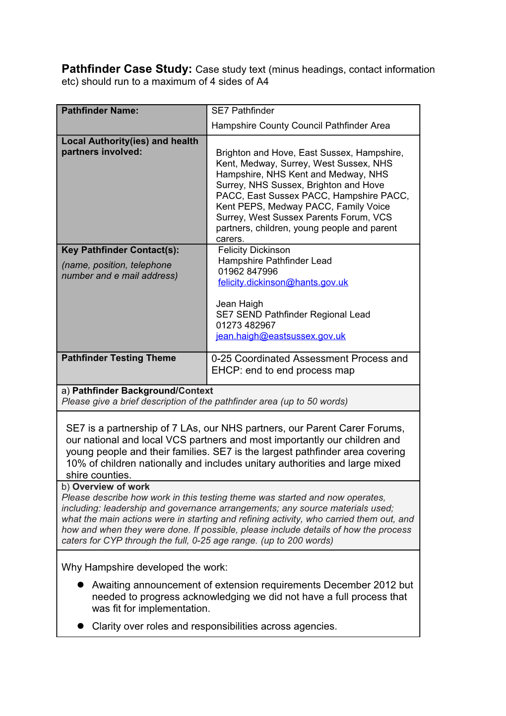 Pathfinder Case Study: Case Study Text (Minus Headings, Contact Information Etc) Should