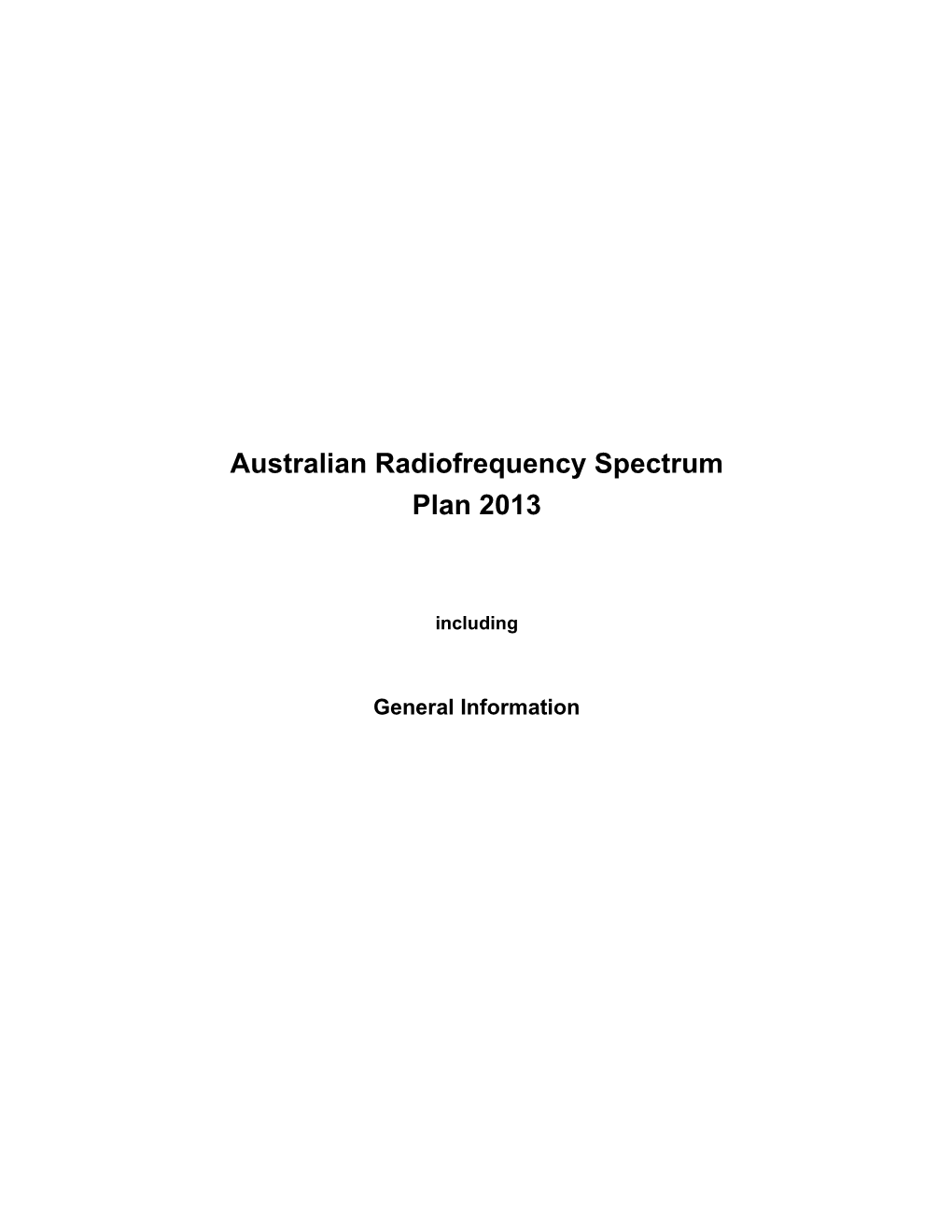 Australian Radiofrequency Spectrum Plan 2013 (ARSP 2013)