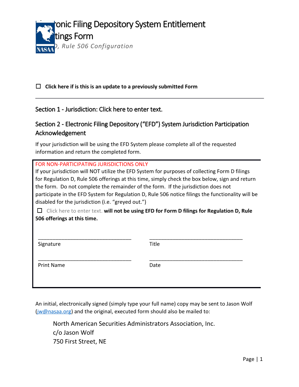 EFD State Fee Settings Form