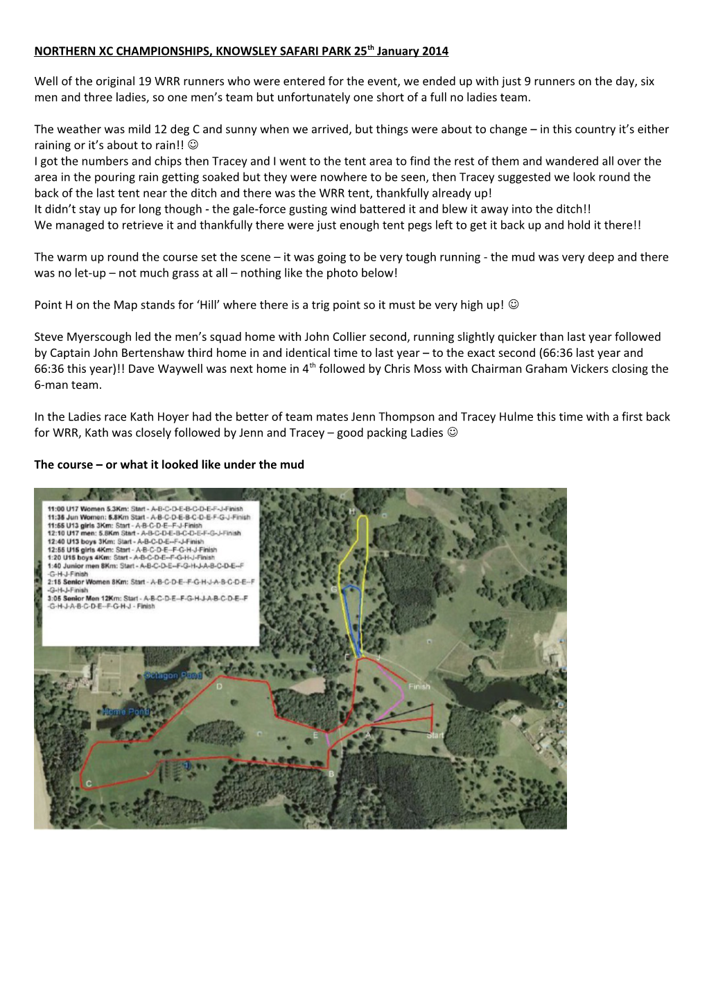 NORTHERN XC CHAMPIONSHIPS, KNOWSLEY SAFARI PARK 25Th January 2014