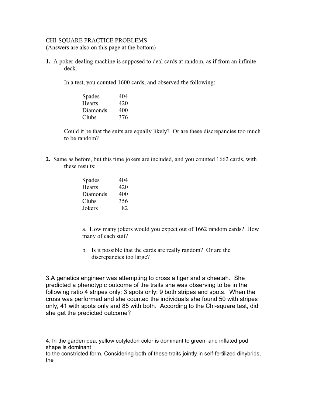 Chi-Square Practice Problems