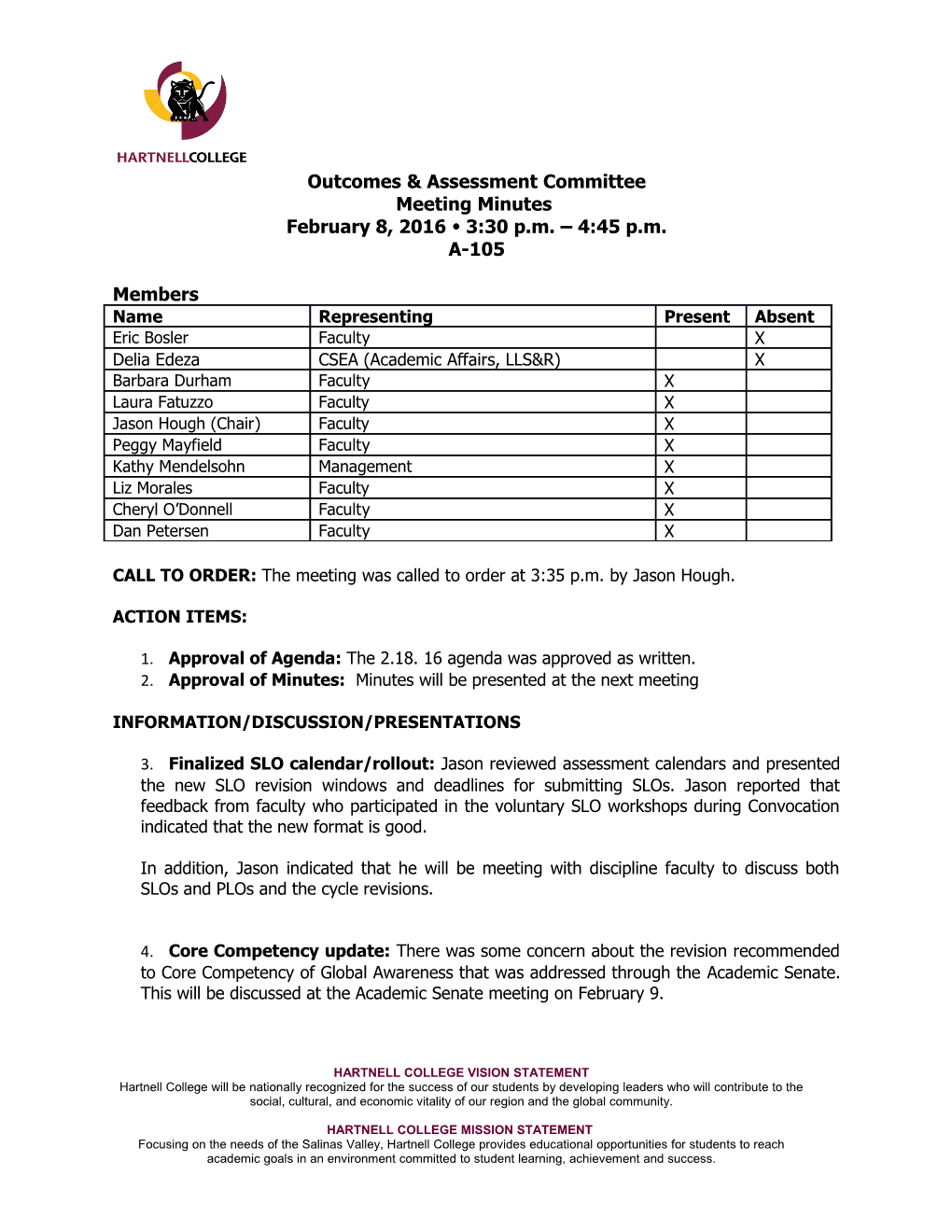 Outcomes & Assessment Committee