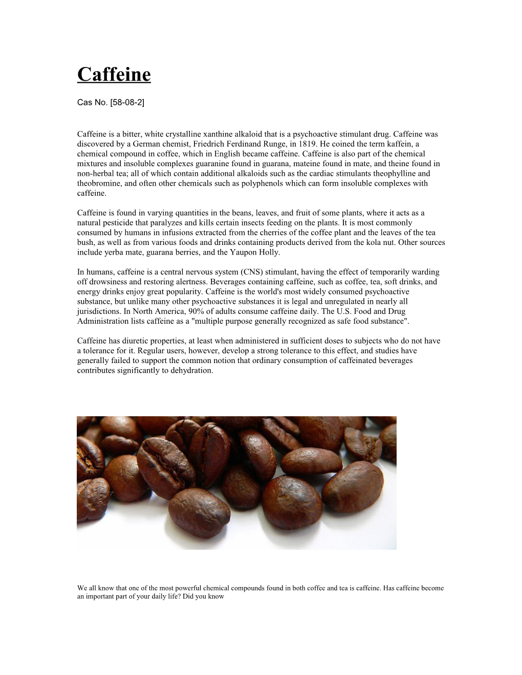 Caffeine BP/USP 58-08-2