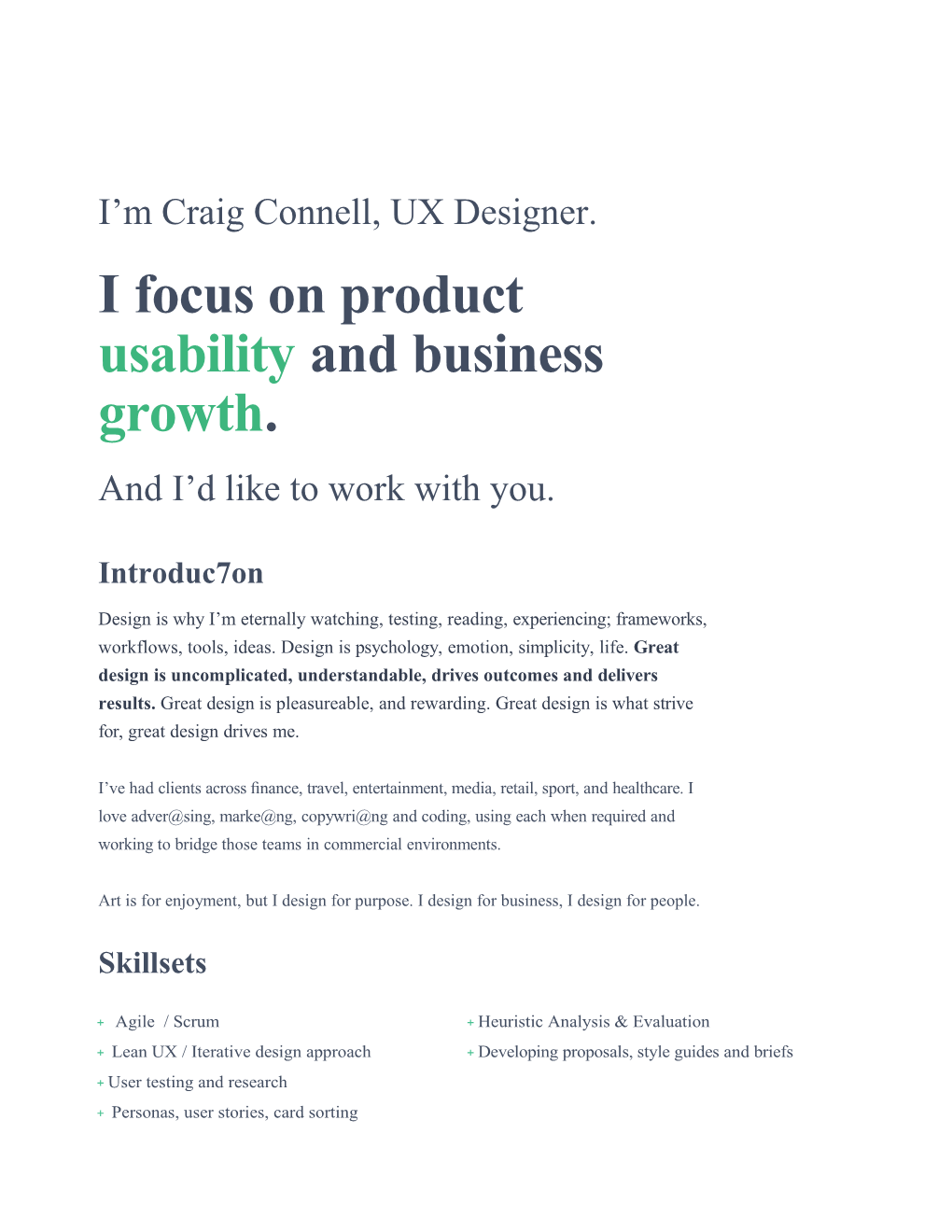 I Focus on Productusabilityand Business Growth