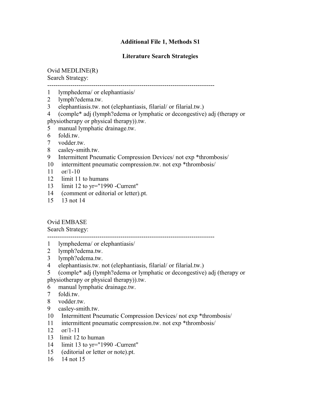 Database: Ovid MEDLINE(R) 1950 to January Week 1 2010