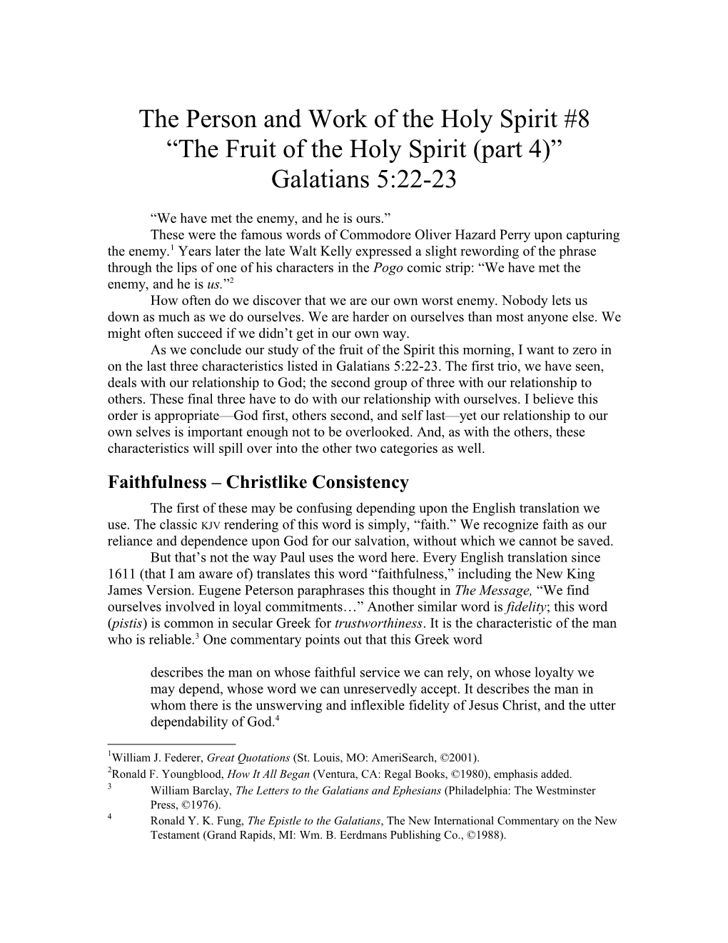 The Person and Work of the Holy Spirit #2