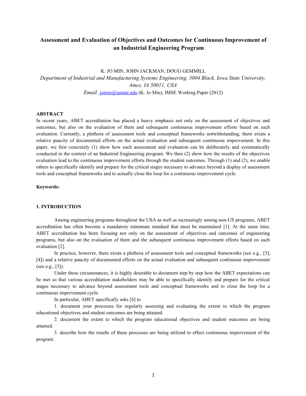 ABET Self-Study Questionnaire Engineering