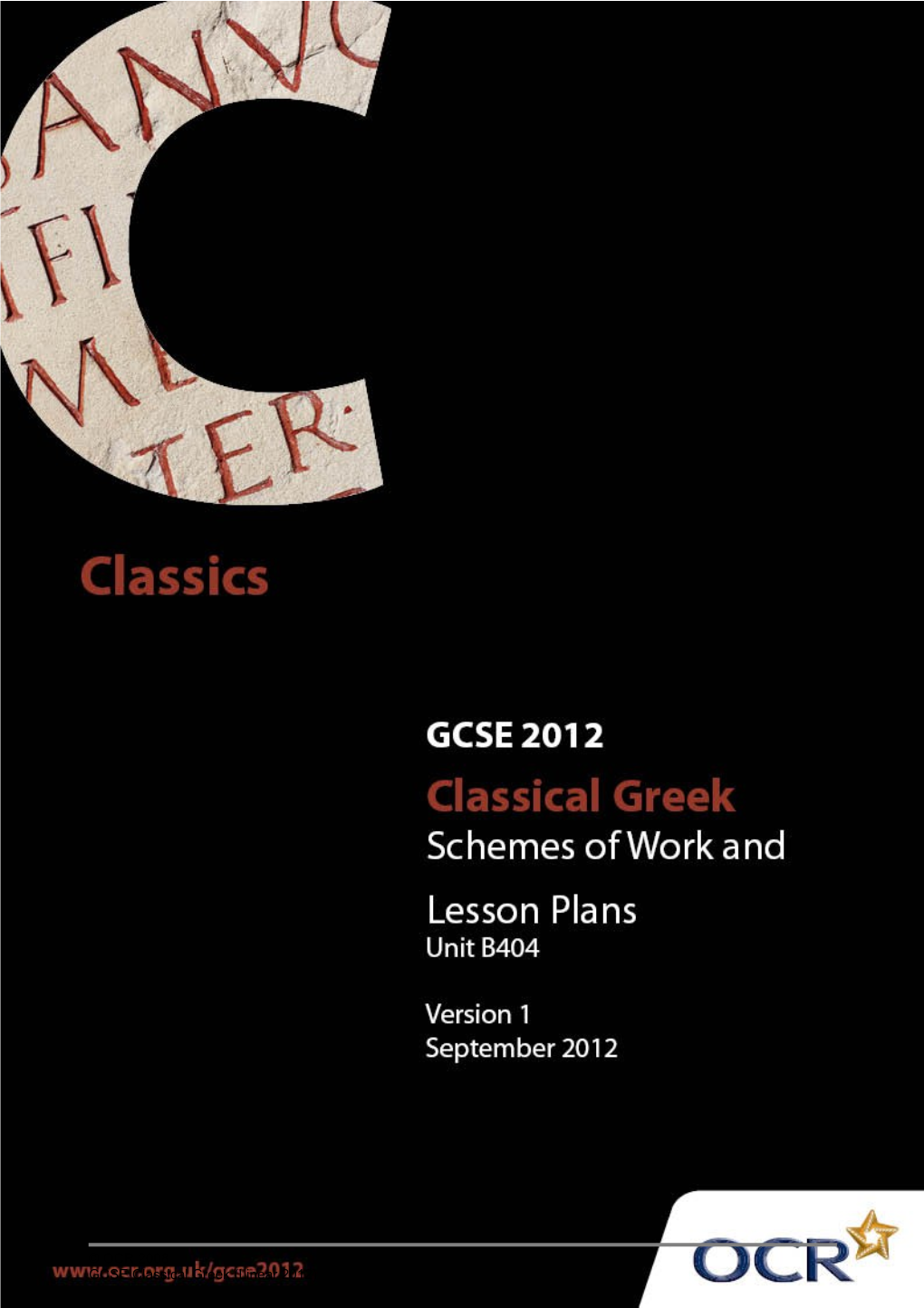 Unit B404: Classical Greek Verse Literature Sample Scheme of Work