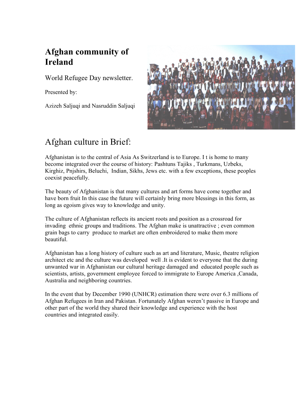 Afghan Culture in Breif