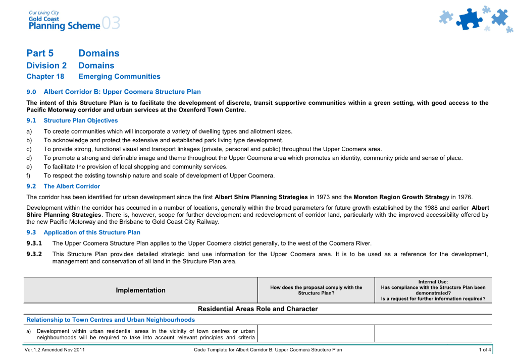 Code Template - Albert Corridor B - Upper Coomera