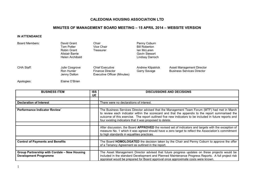 Caledonia Housing Association Ltd