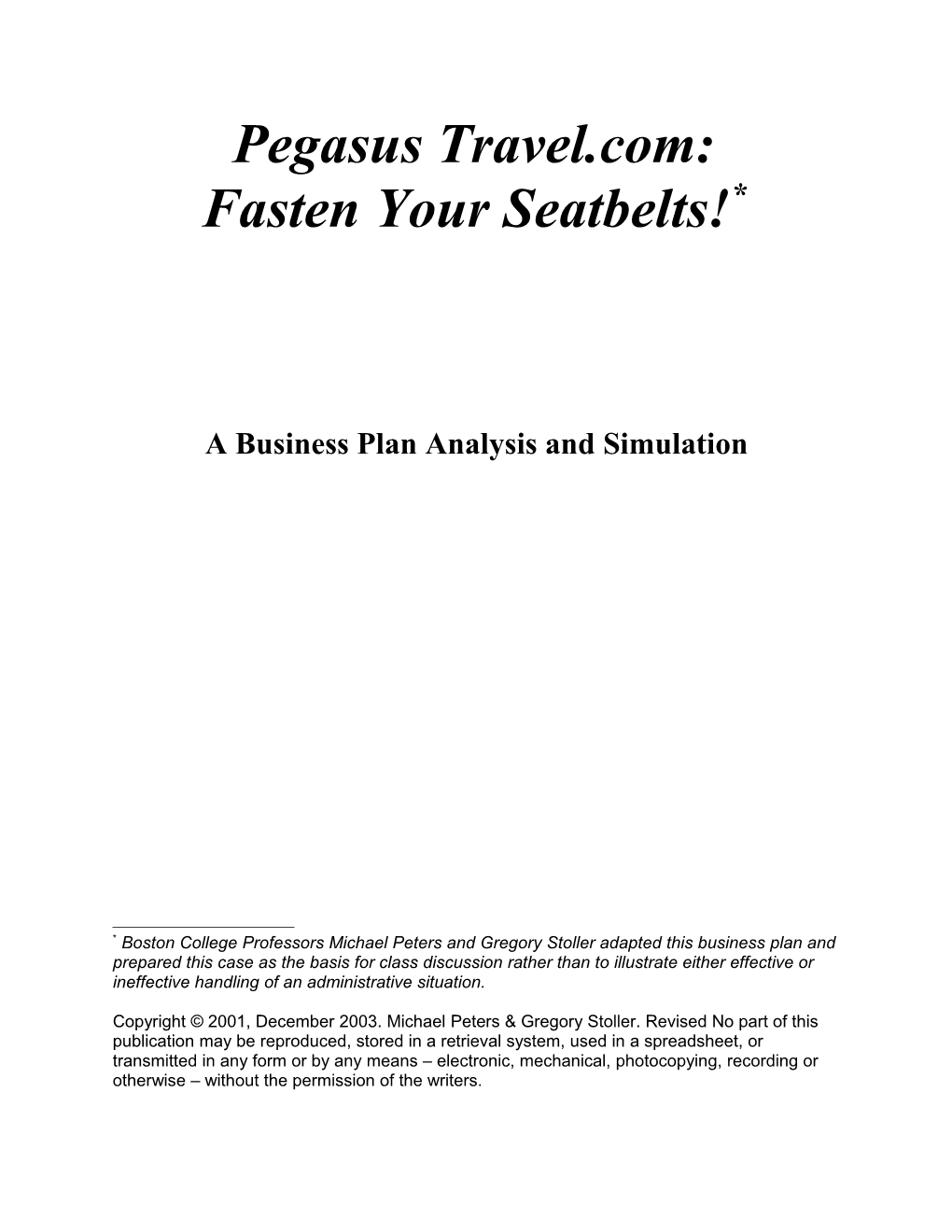 A Business Plan Analysis and Simulation