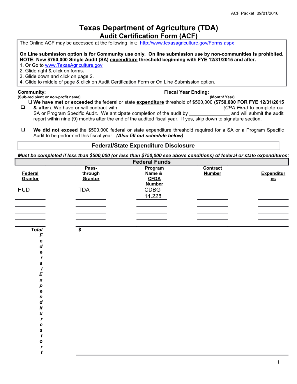 Texas Department of Agriculture (TDA)