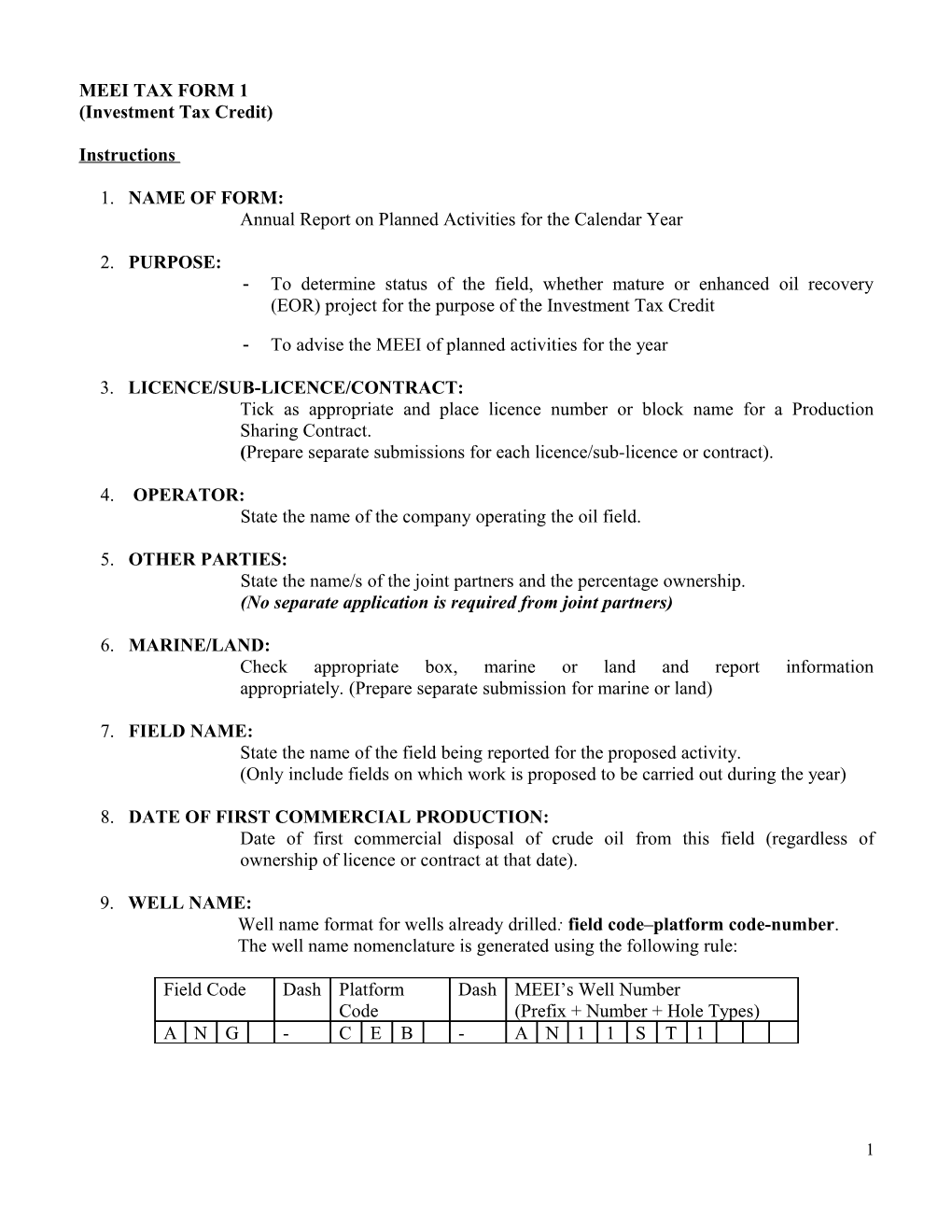 Investment Tax Credit