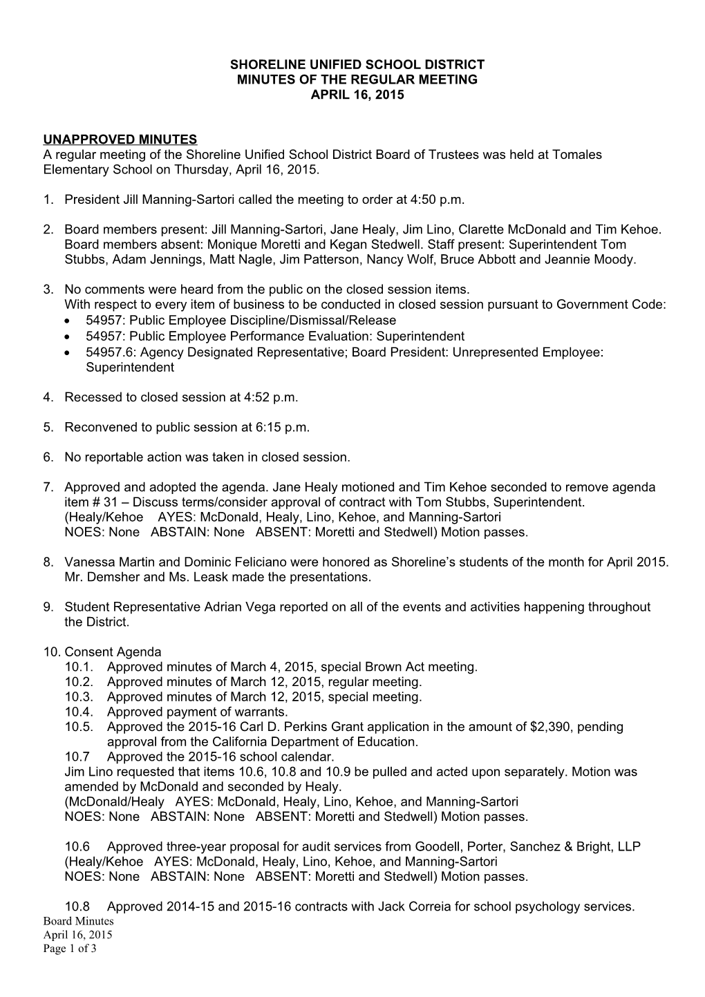 Shoreline Unified School District