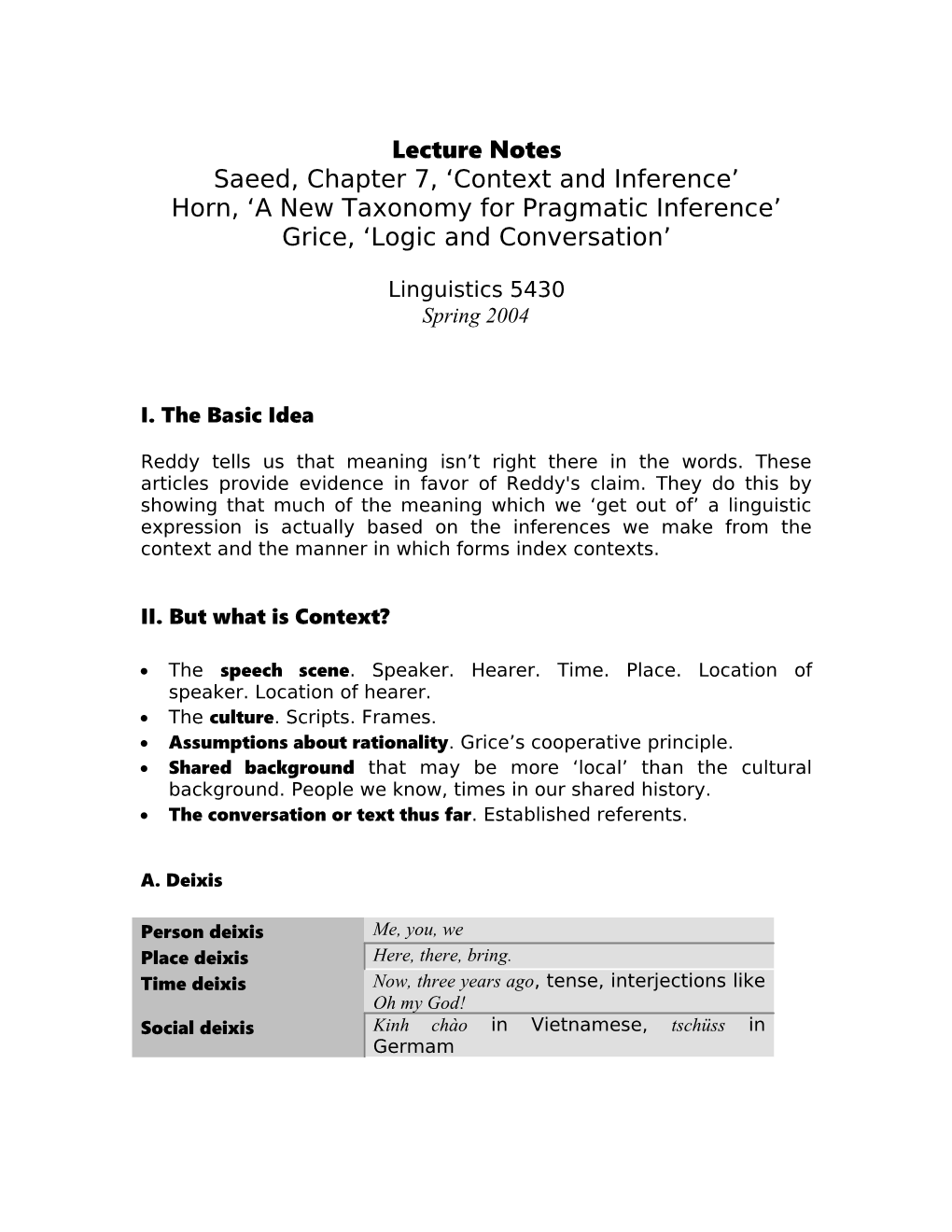 Saeed, Chapter 7, Context and Inference