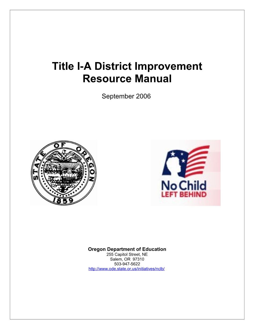 Title I-A District Improvement