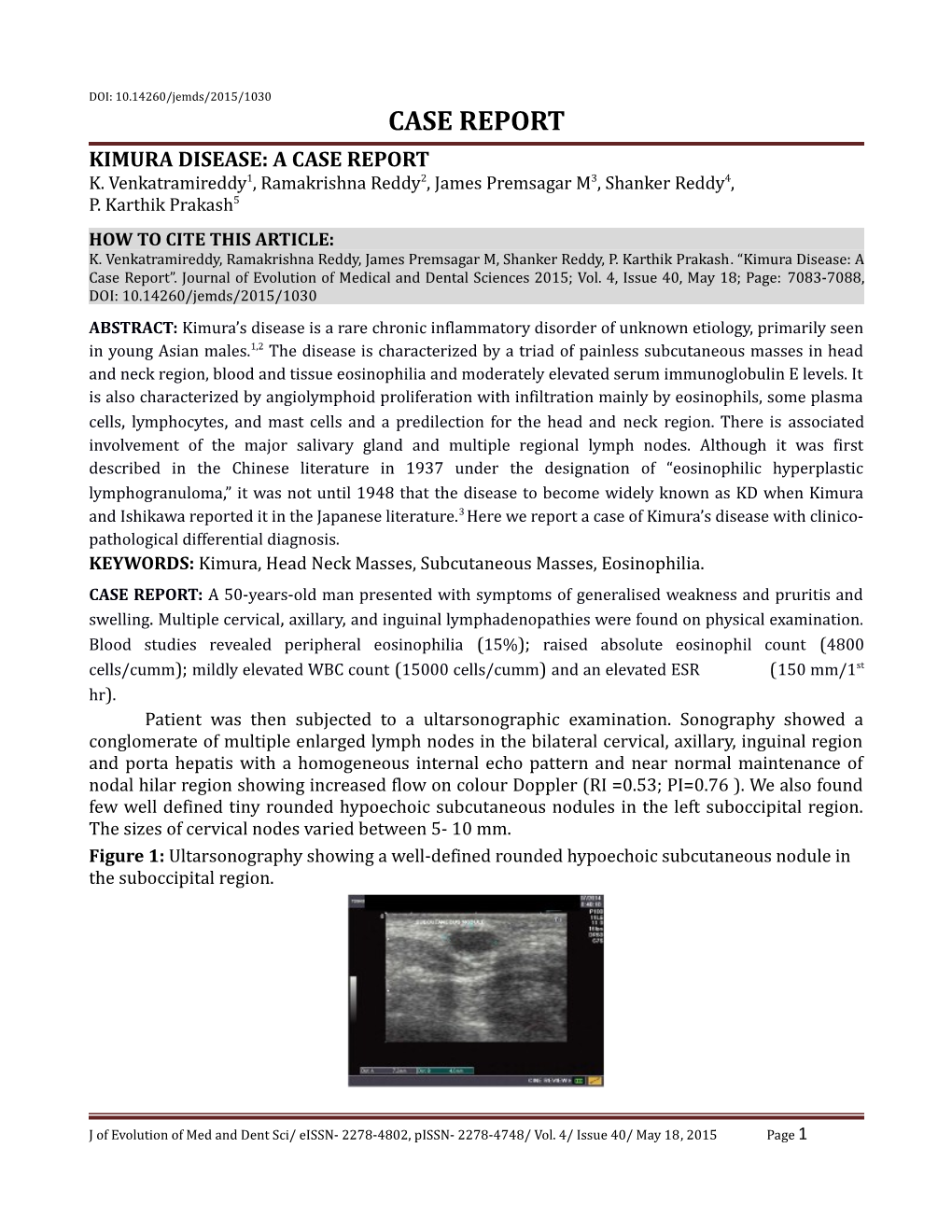 Kimura Disease: a Case Report