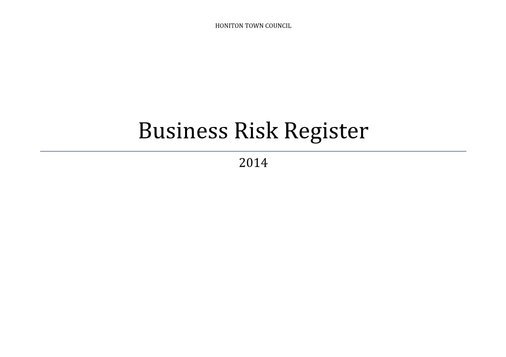 Business Risk Register