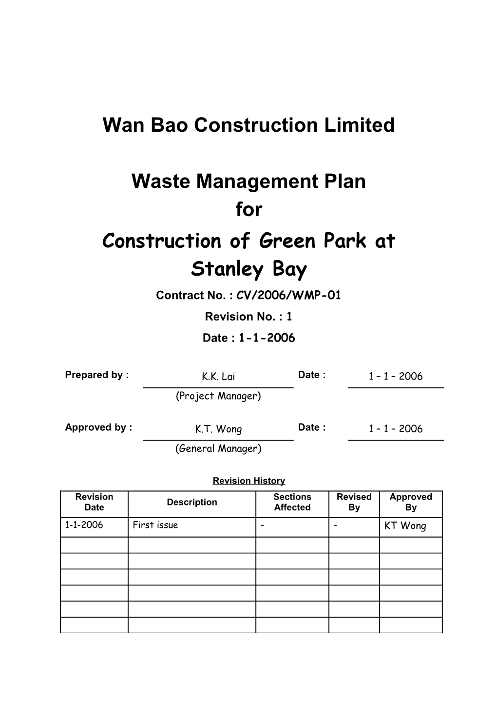 3.0Organizational Structure for Waste Management