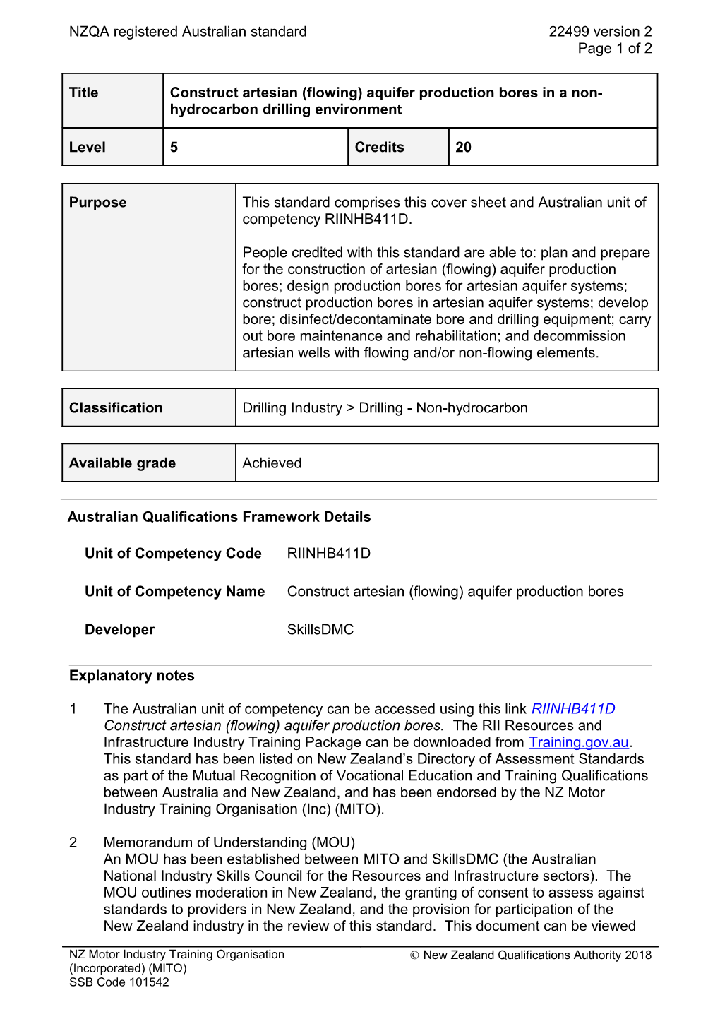 22499 Construct Artesian (Flowing) Aquifer Production Bores in a Non-Hydrocarbon Drilling