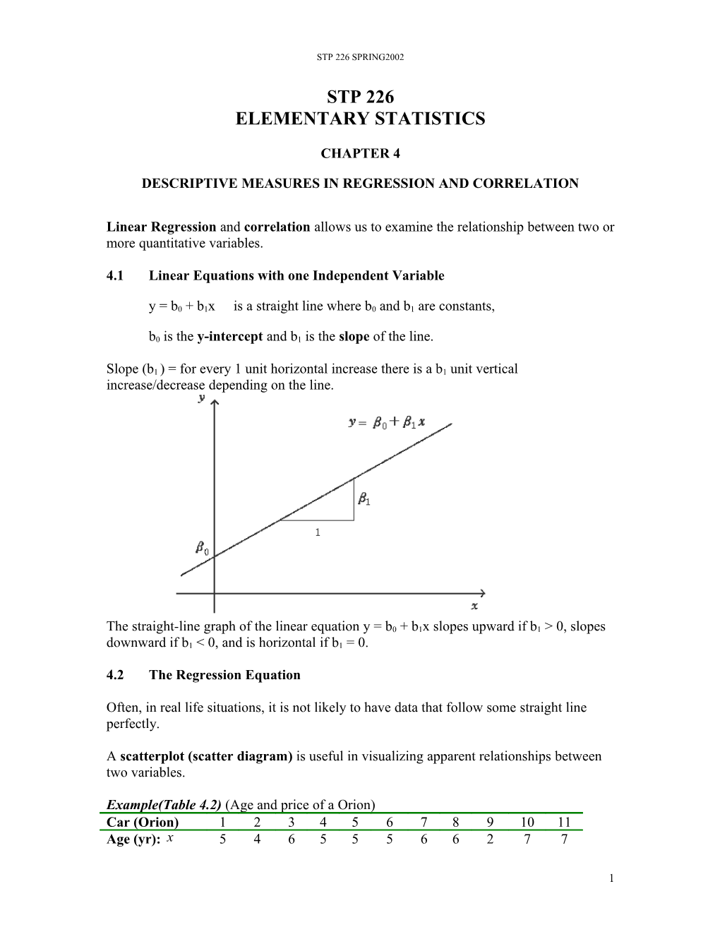 Descriptive Measures in Regression and Correlation